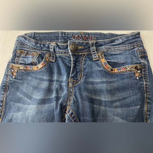 Grace In LA Bootcut Women's Embroidered Jeans Size 26 - Picture 5 of 9